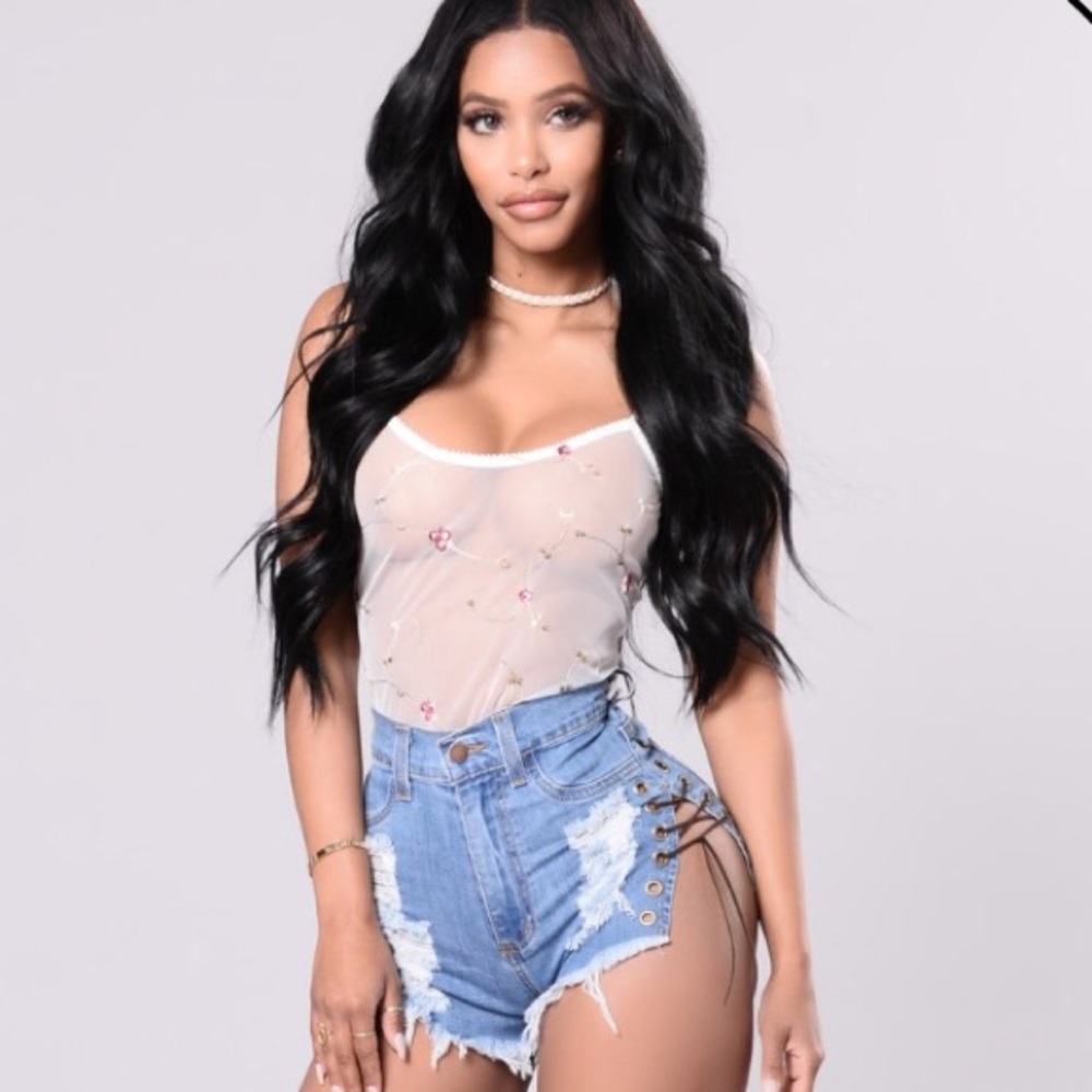 Lace up jeans